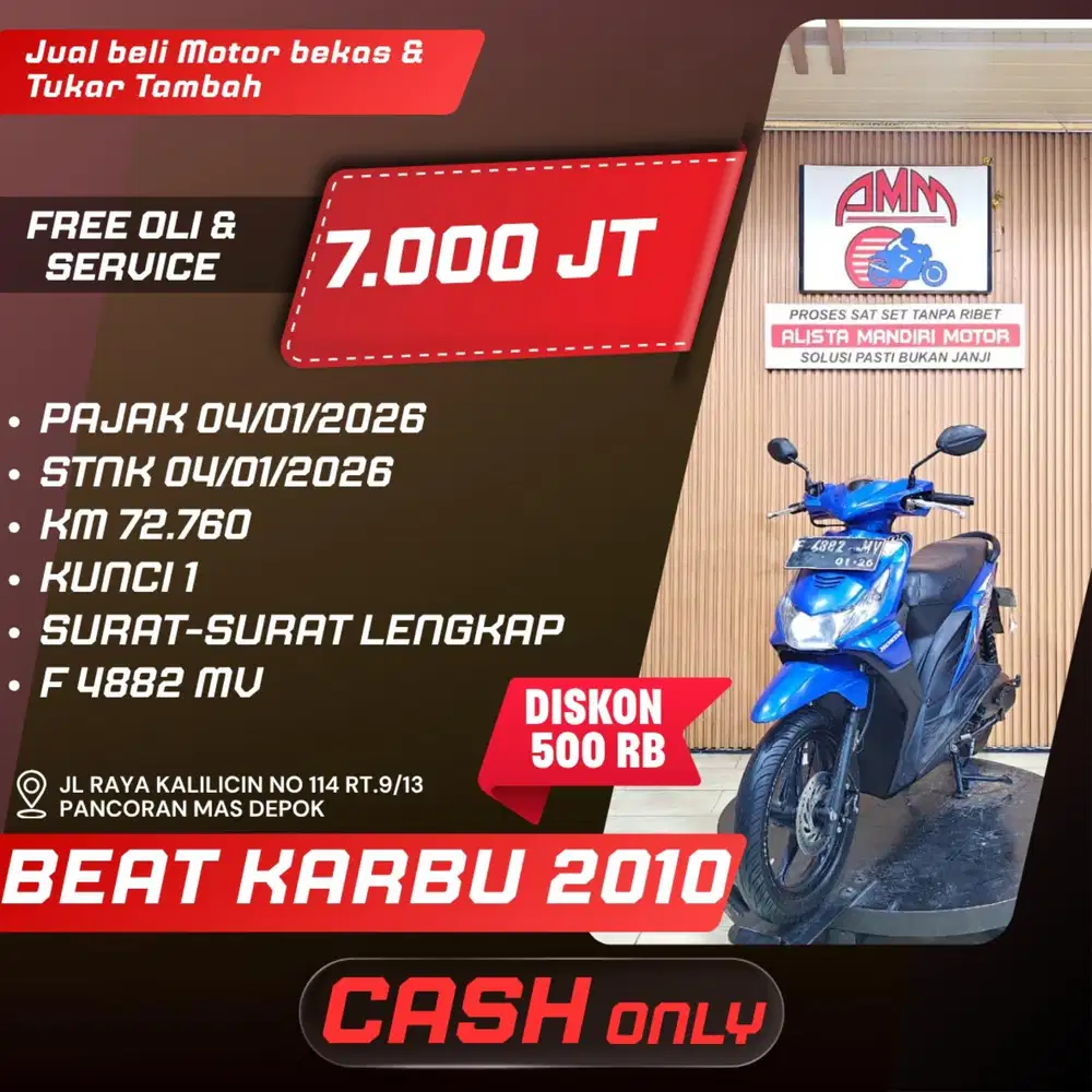 BEAT CARBU 2010, CASH ONLY, KREDIVO, SHOPEE