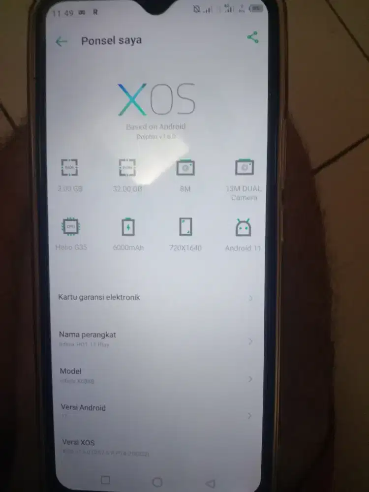 Infinix hot 10play unit hp aja normal siap pakai