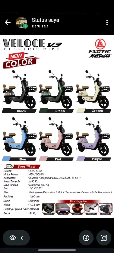 Jual sepeda listrik CASH/CREDIT