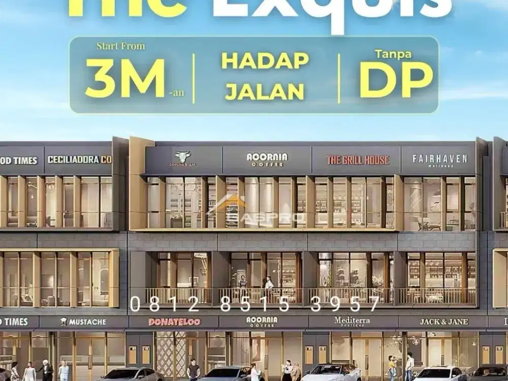 Pilihan terbaik ruko di bsd city! THE EXQUIS BSD CITY 3 LANTAI KPR FREE DP 10%