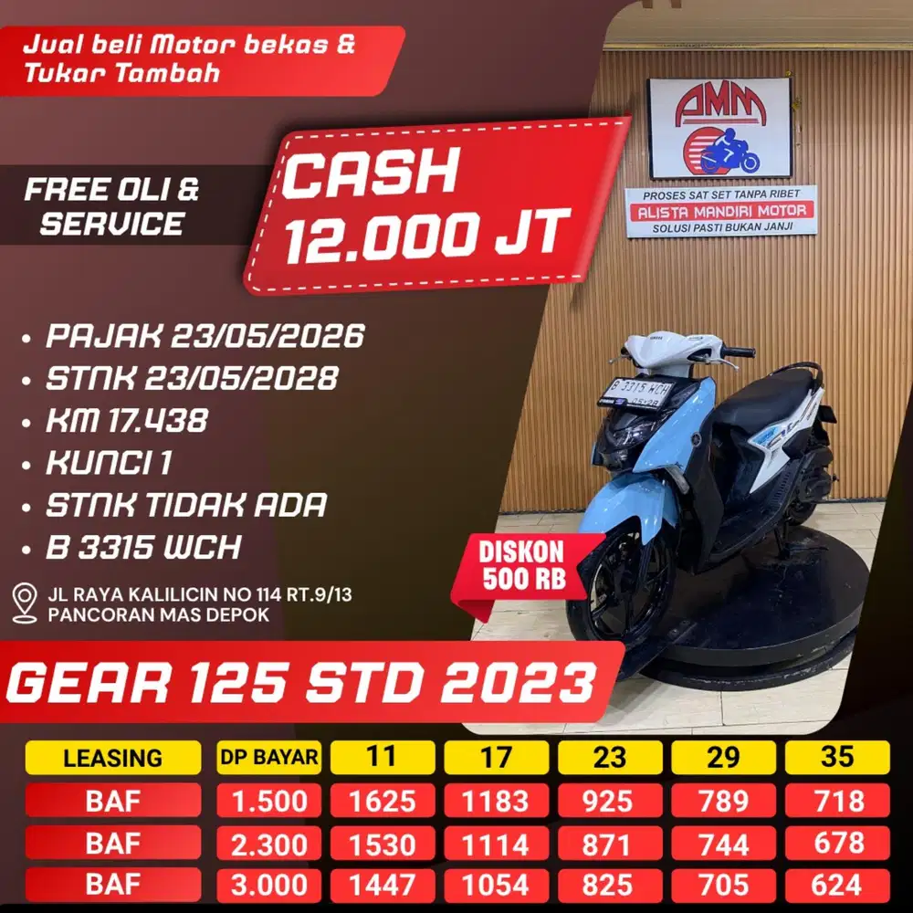 GEAR STD 2023, CASH/ KREDIT, KREDIVO, CC,