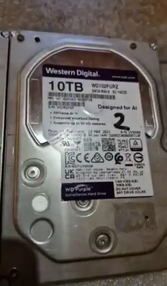 Hdd 10 TB Wd purple second