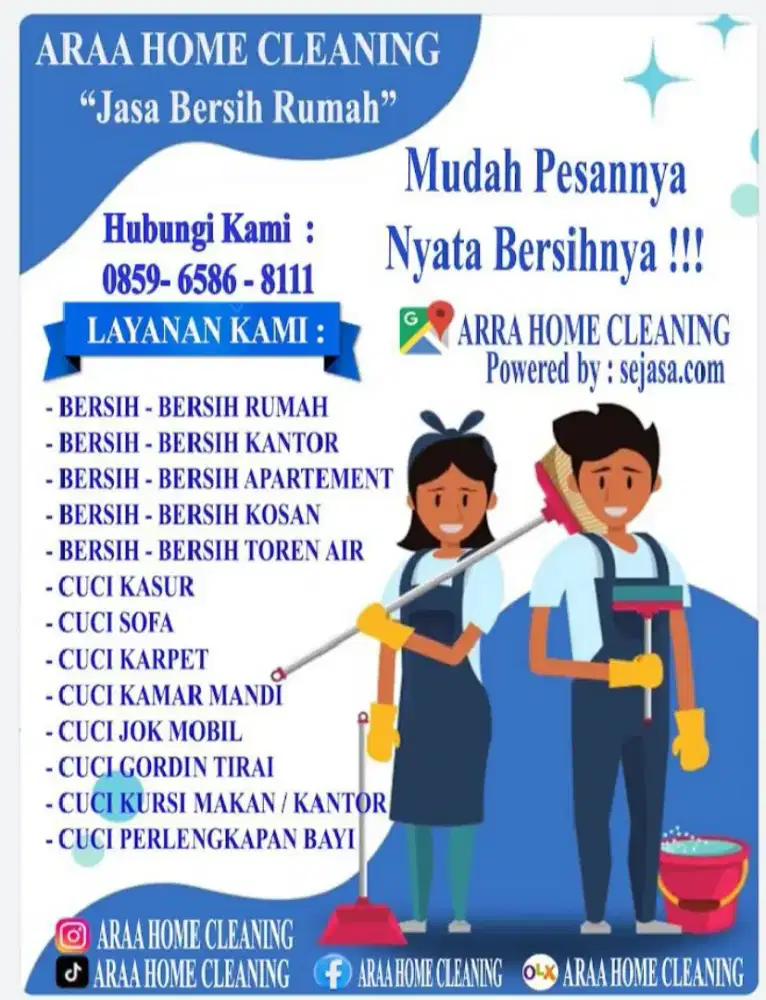 Cuci sofa/springbed/jok mobil dll