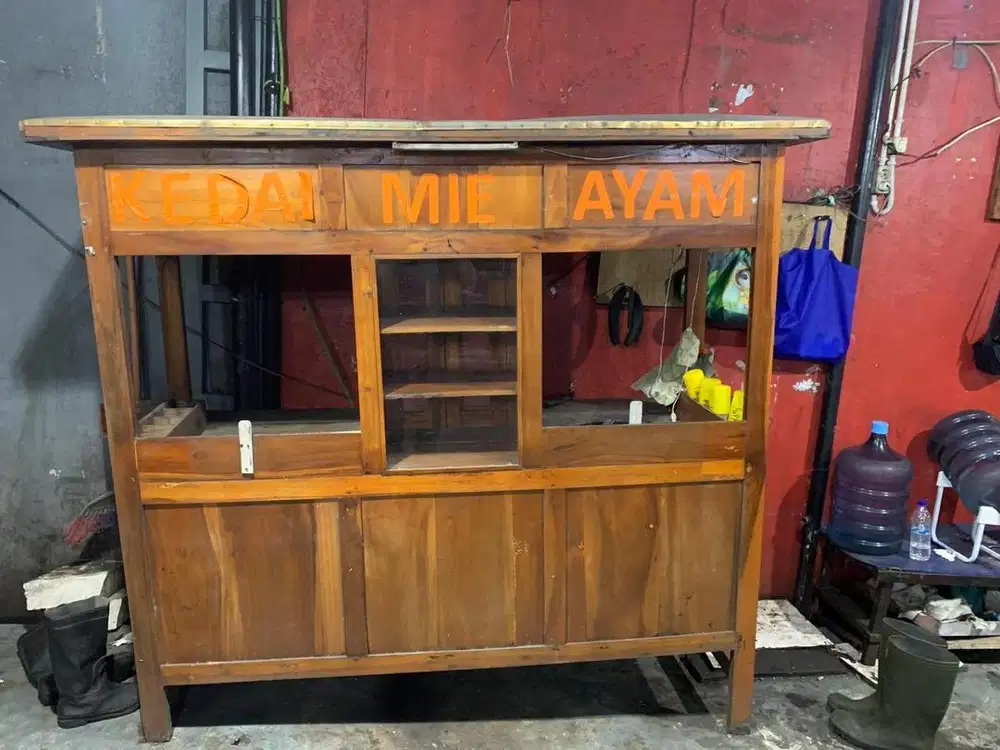 DIJUAL GEROBAK BAKSO DUA TUNGKU KIRI N KANAN KAYU JATI, NEGO!!!