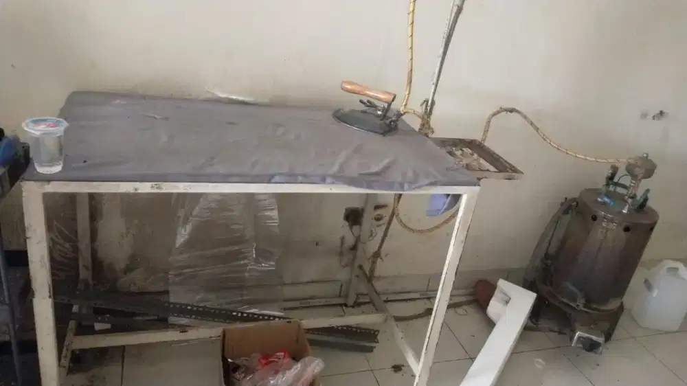 [ untuk usaha laundry] meja setrika, setrika uap dan boiler