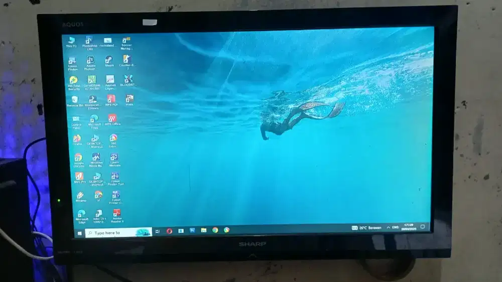 jual 1 set pc dan tv led (bisa jadi monitor)