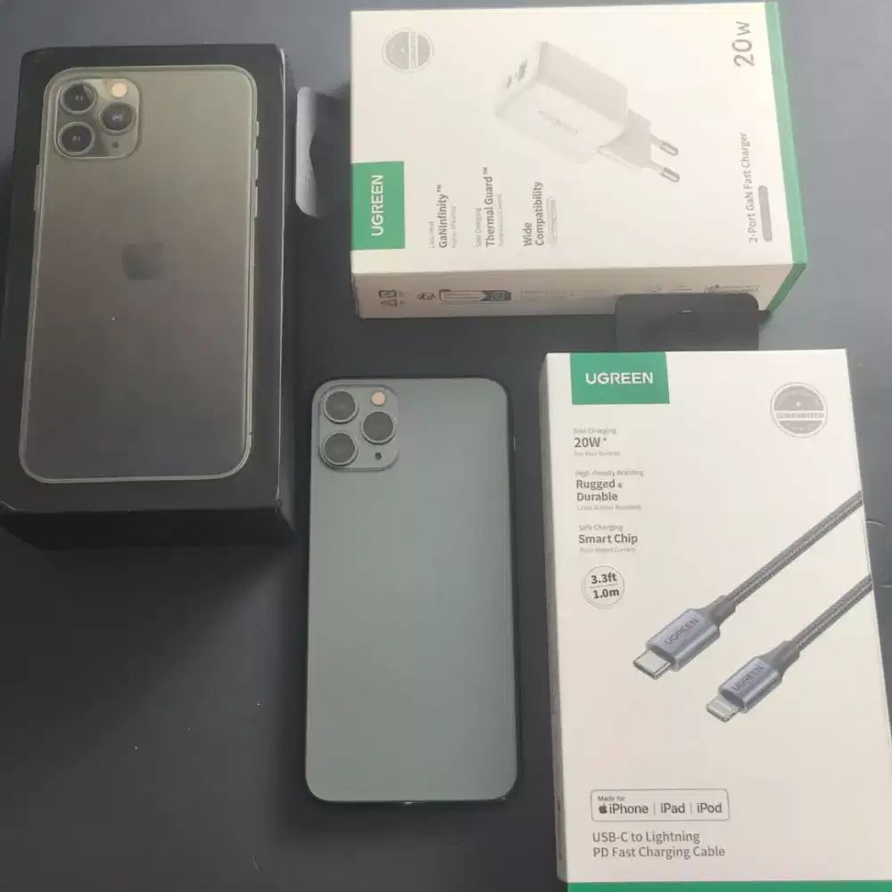 IPHONE 11 PRO 64GB MIDNIGHT GREEN EX GARANSI INTER