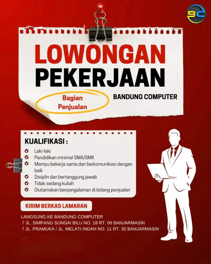 Dicari segera karyawan toko