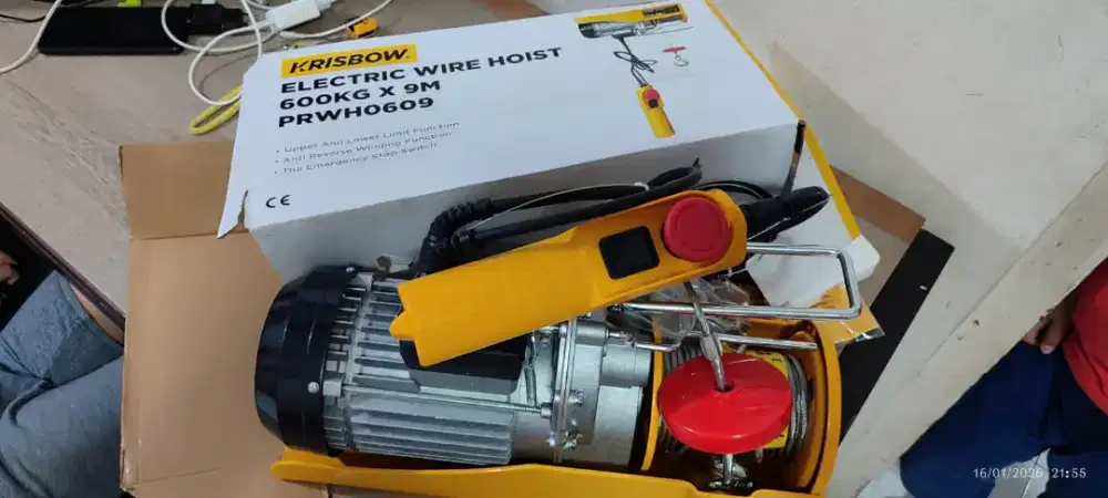 Krisbow alat derek elektrik dengan kekuatan maks 600 Kg