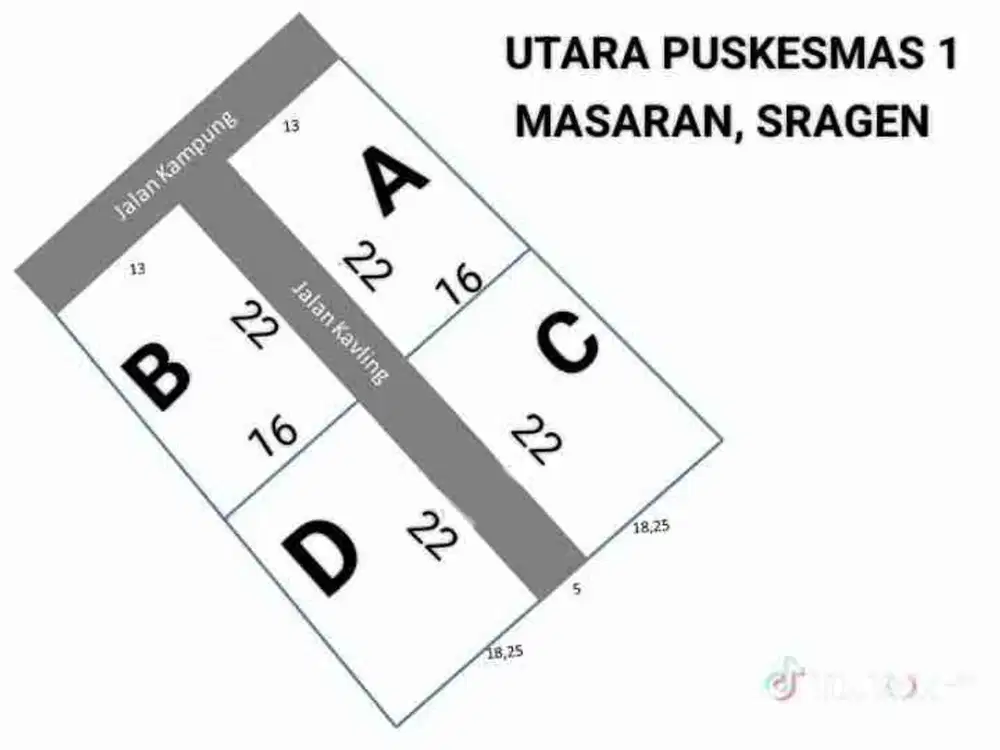 tanah kavling kos di Masaran Sragen