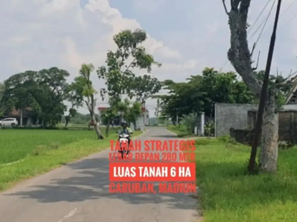 L// Tanah LD 280 mtr, dekat Jalan Raya Propinsi Caruban MADIUN, Lokasi Strategis