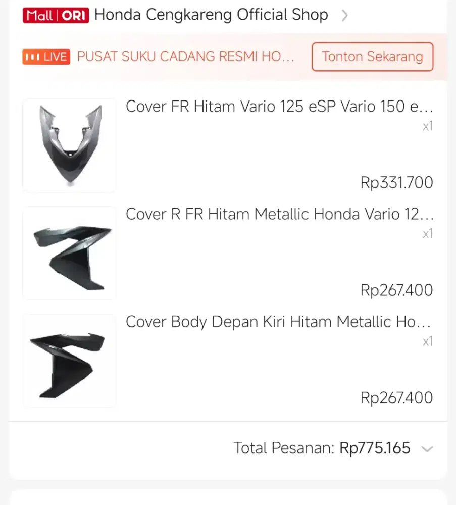 Tameng body sayap kiri kanan Vario LED old