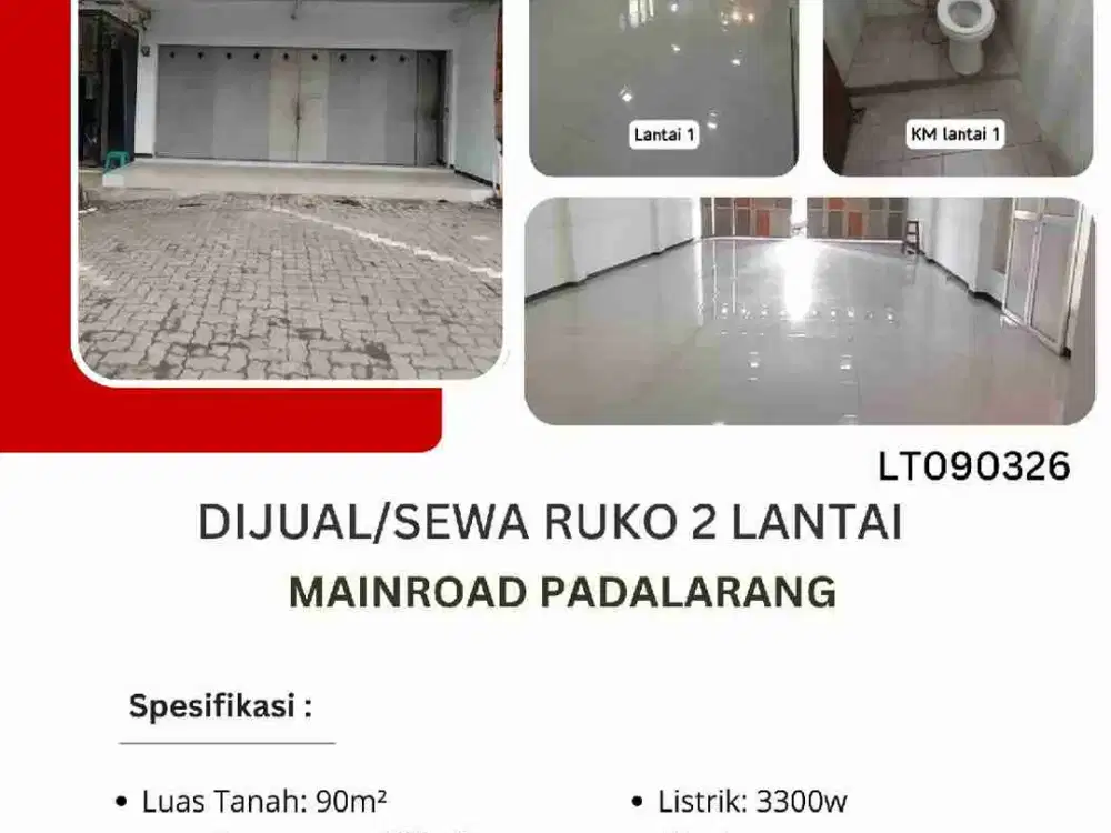 dijual/ sewa ruko lokasi strategis di mainroad padalarang