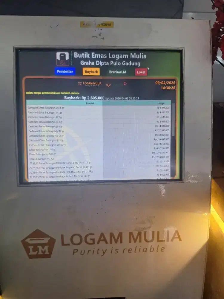 Logam mulia antam pres butik ada nota nya juga