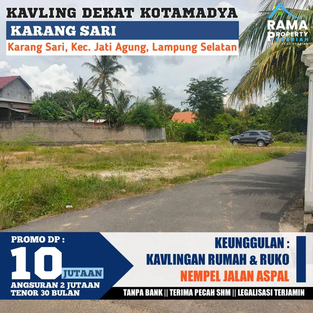 DIPINGGIR JALAN JATIMULYO KARANG SARI! TANAH KAVLING DP MURAH