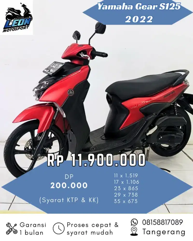 Yamaha Gear S 2022, jual beli motor seken