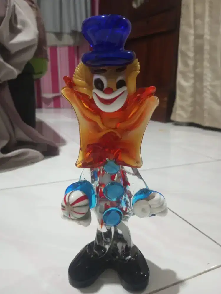 Vintage Pajangan Kaca Badut Murano Style 1960an – Rare Koleksi Antik