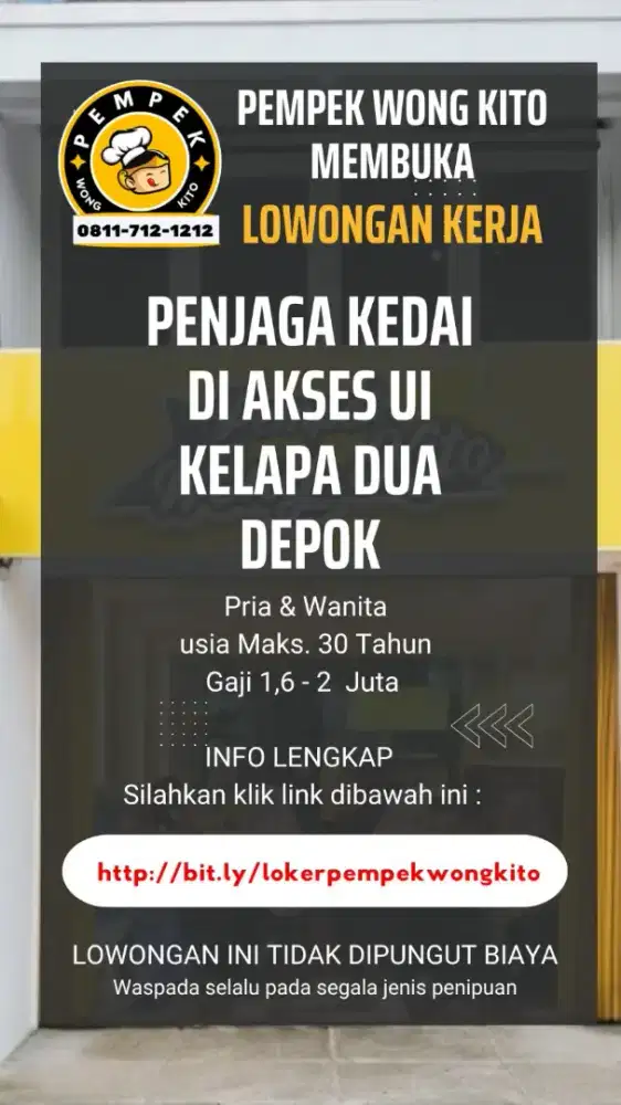 Lowongan Pempek Wong Kito ( Jaga Kedai )