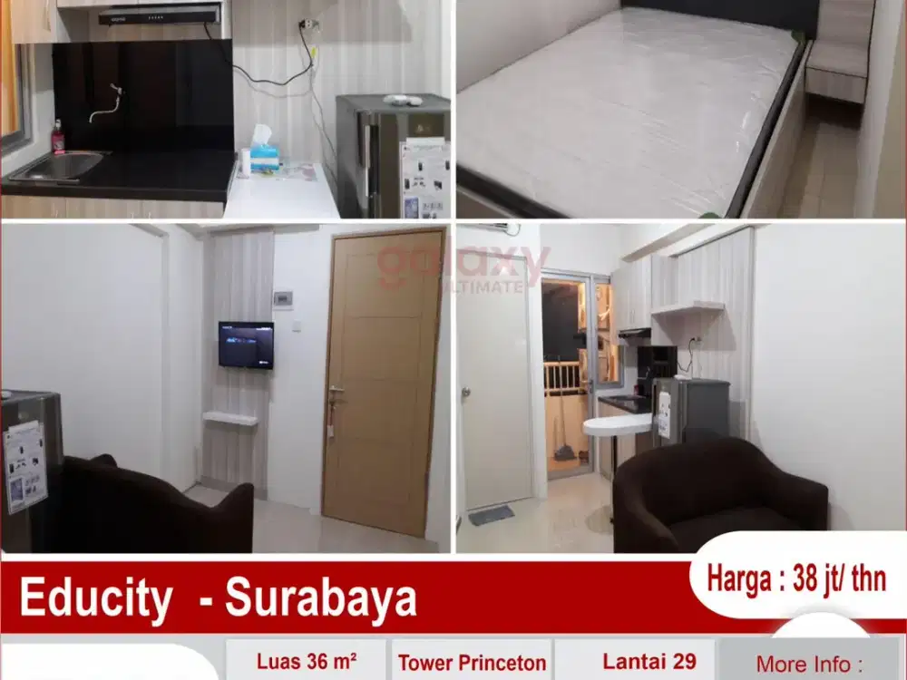Apartemen Furnish 2 BR Educity Princeton Surabaya