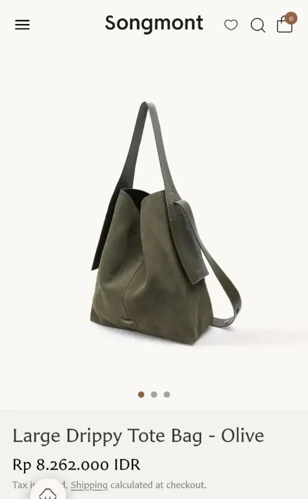 Tas Songmont Drippy Tote Bag Olive Large
