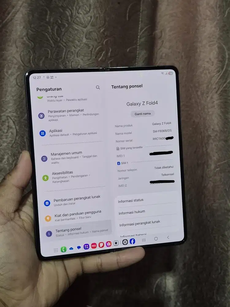 Samsung Z fold 4 12/256 Resmi Sein Mulus