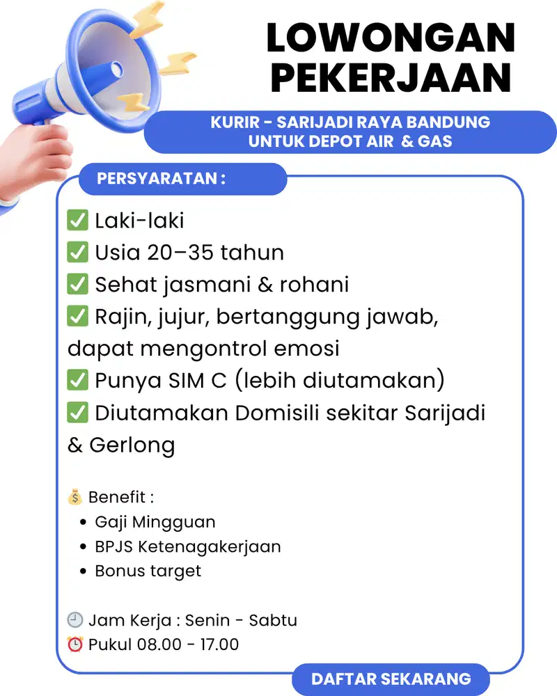 LOWONGAN KURIR GAS DAN AIR MINERAL
