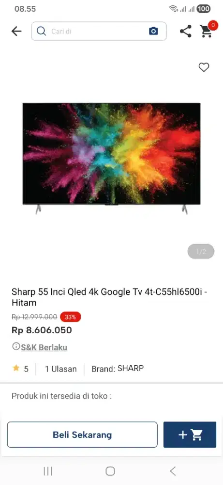Sharp 55 inci qled 4k at-c55hl6500i