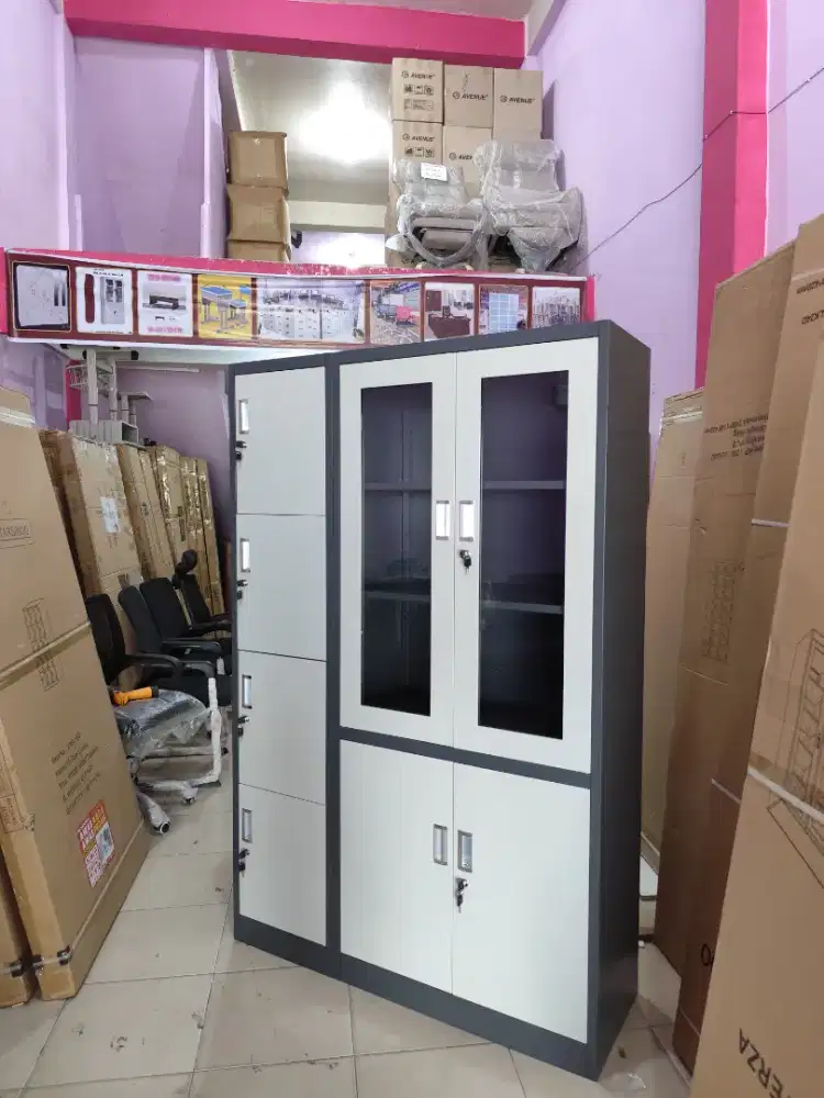 LEMARI SERBAGUNA PLAT BESI 3 PINTU + LOCKER