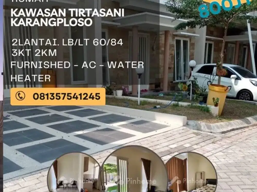 Rumah dijual di tirtasani karanglo ITN2 Almaahira Tol 3KT Furnished 800jt