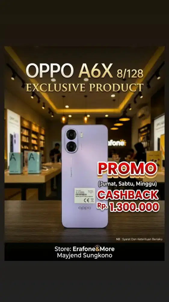 OPPO A6X 8/128 PROMO CASHBACK 1,3JT