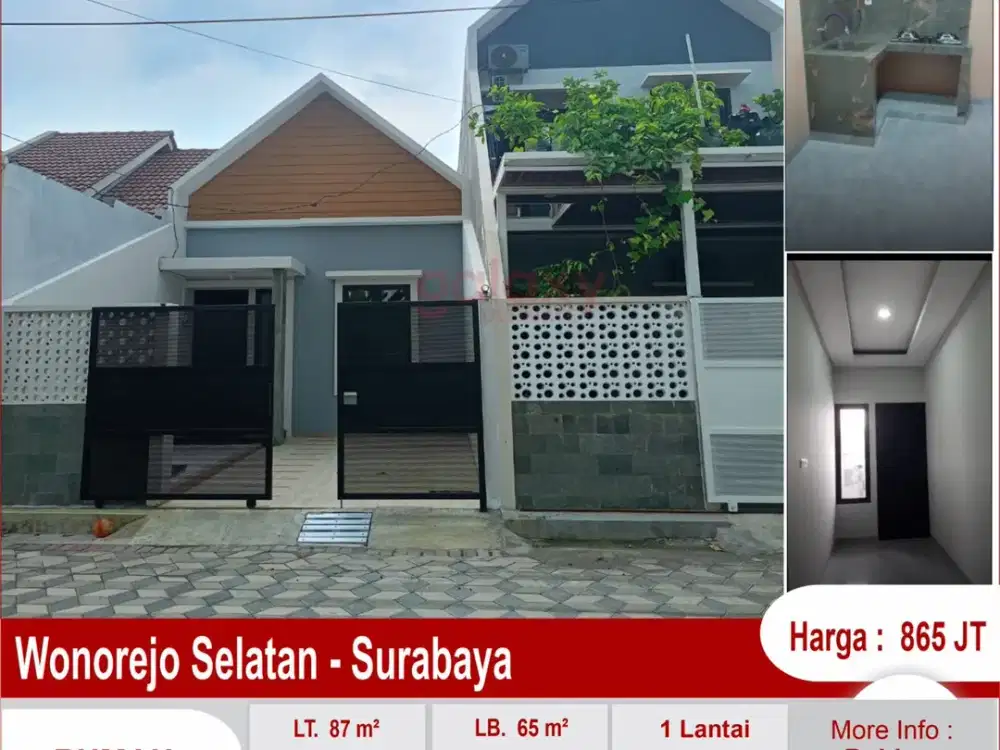 Rumah Baru 1 Lantai Daerah Wonorejo Selatan Surabaya