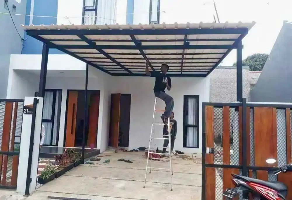 Kanopi rangka baja ringan