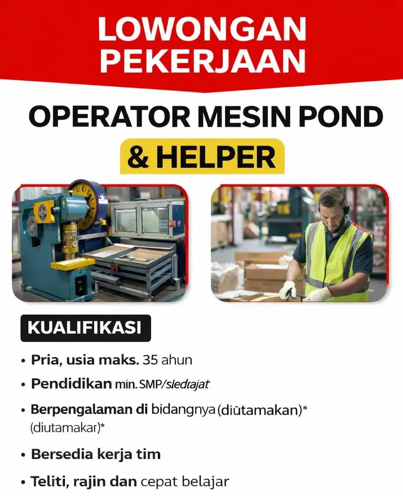 DICARI OPERATOR & HELPER HANDAL