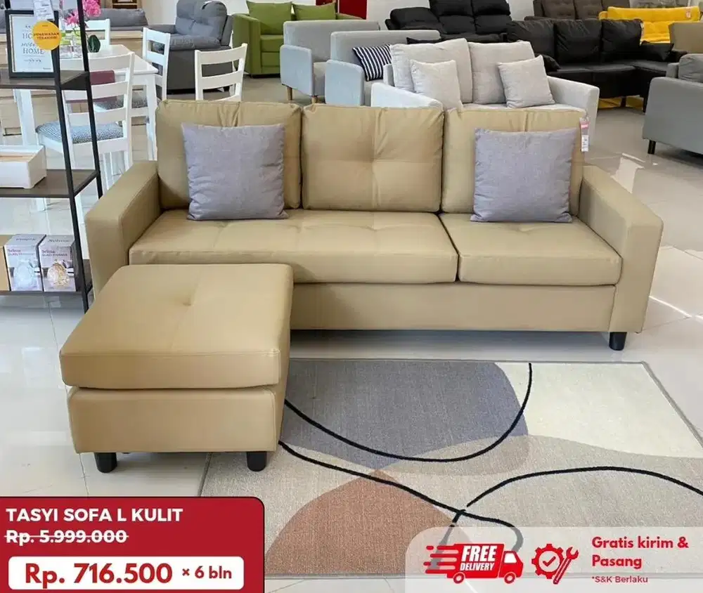 Furniture ruangan tamu sofa L