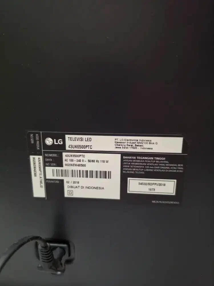Televisi LED LG 43 Inci apa ada nya
