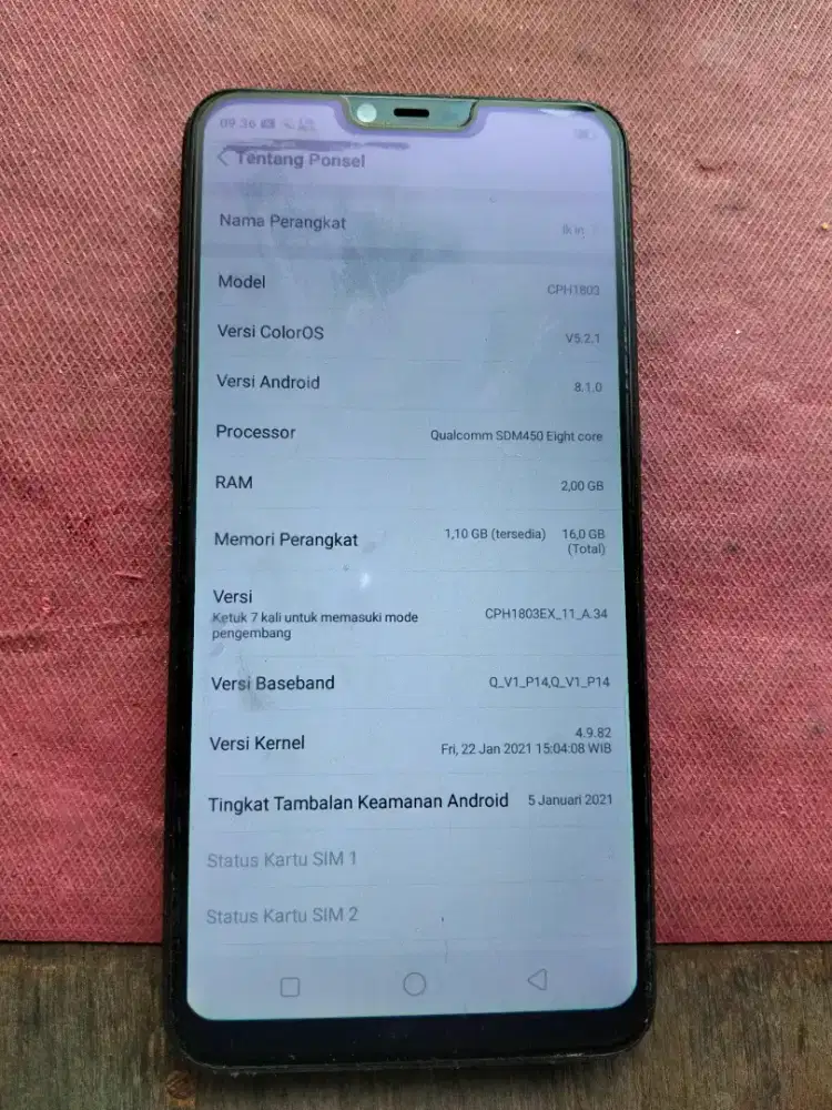 Oppo lama a3s batangan