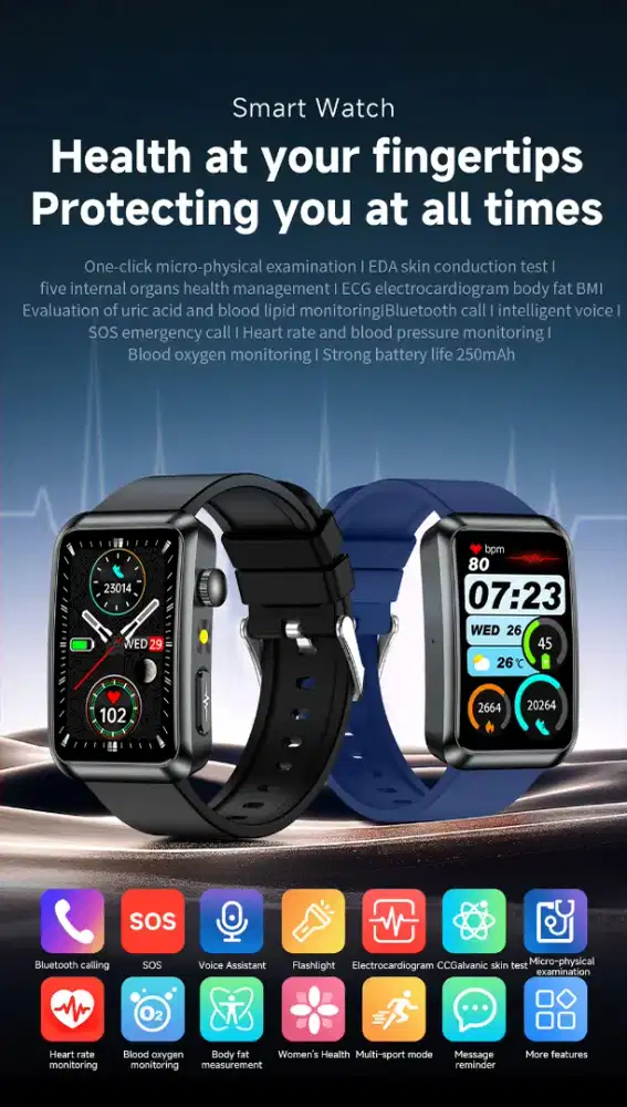 Smartwatch Terbaru ECG PPG TK77 plus senter