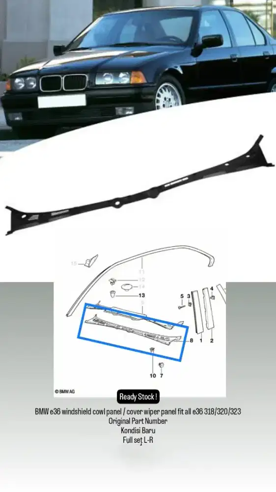 Cover wiper BMW e36