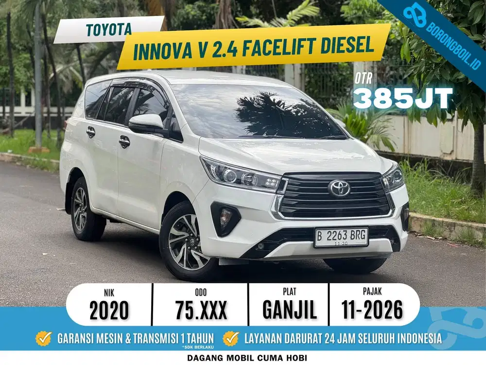 KIJANG INNOVA V DIESEL 2.4 AT 2020 PUTIH FULLSET ISTIMEWA FACELIFT