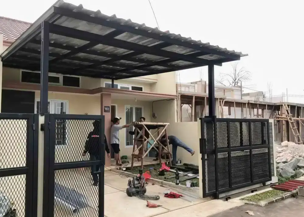 Kanopi rangka baja ringan