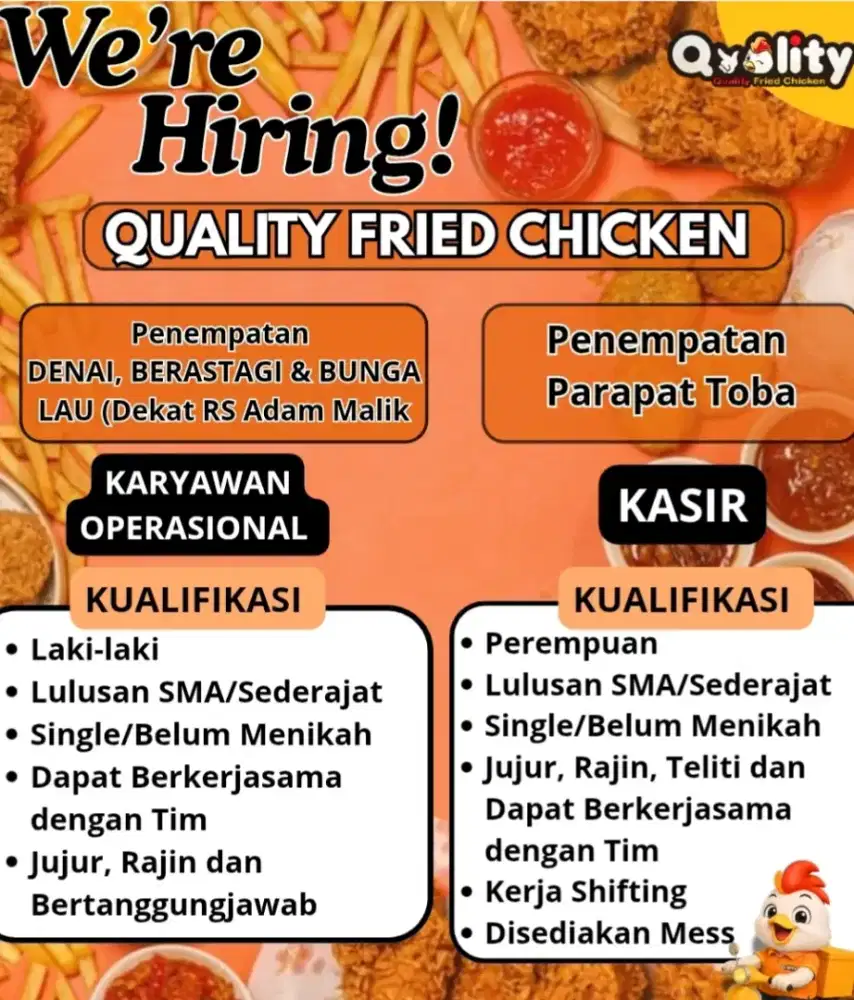 Lowongan Kerja Quality Fried Chicken