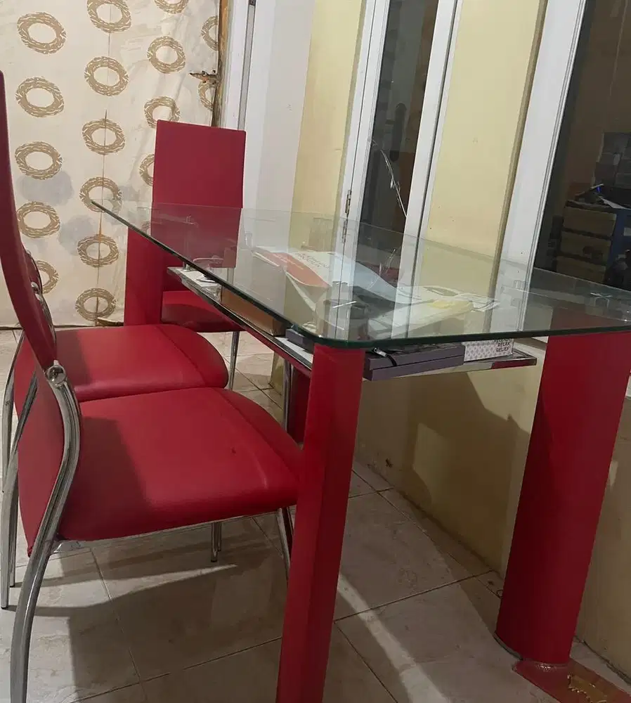 Jual Meja Minimalis Kaca 4 kursi