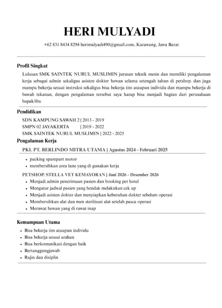 cari kerja untuk dua orang