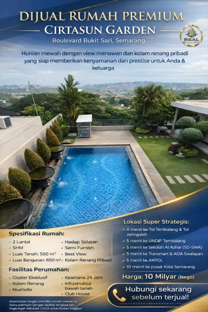 RUMAH MEWAH DI CITRASUN GARDEN SEMARANG SIAP HUNI