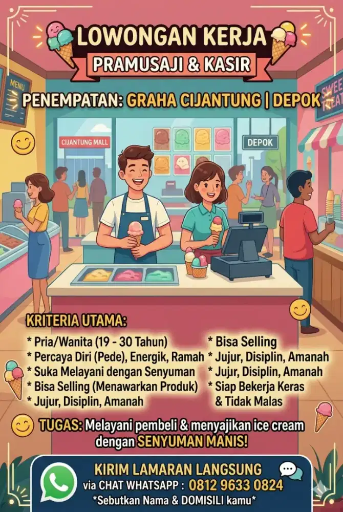 Lowongan Kerja Pramusaji + Kasir