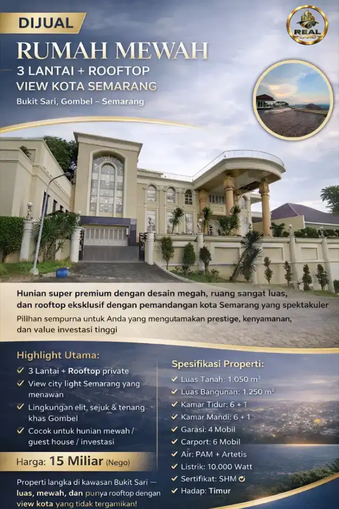 RUMAH PREMIUM MEWAH VIEW DI GOMBEL BANYUMANIK SEMARANG
