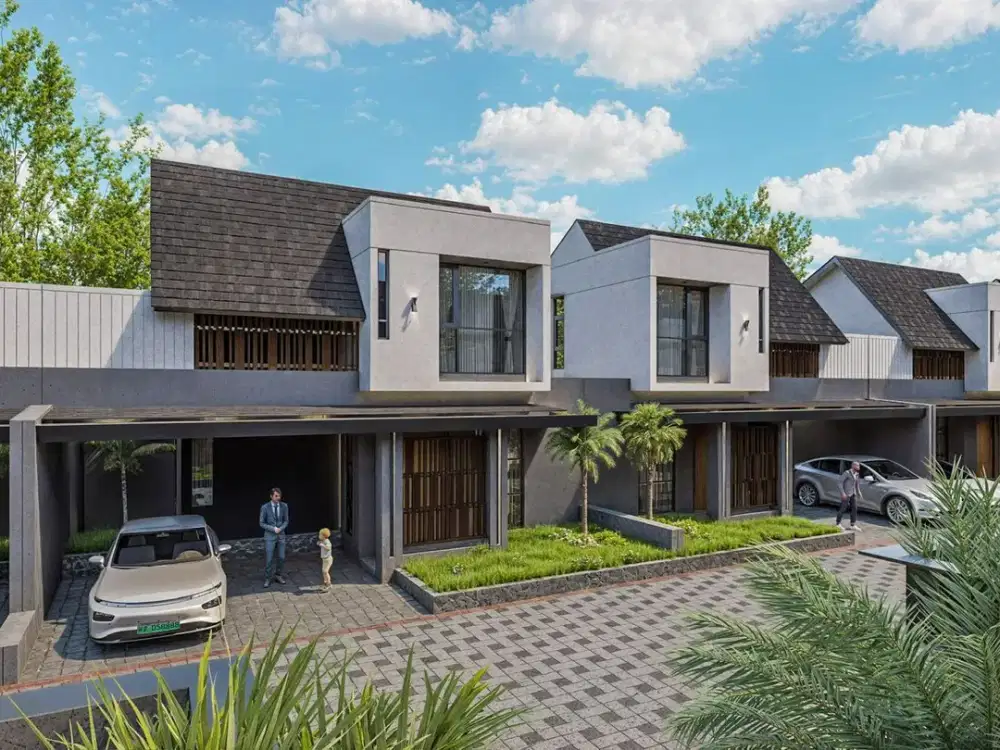 Rumah modern free furnished dekat sekolah al-azhar Yogyakarta