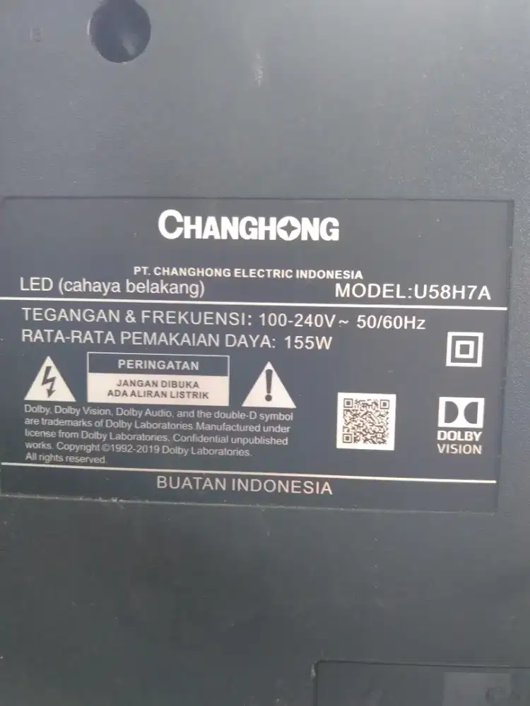 Android tv 4k Changhong 58in