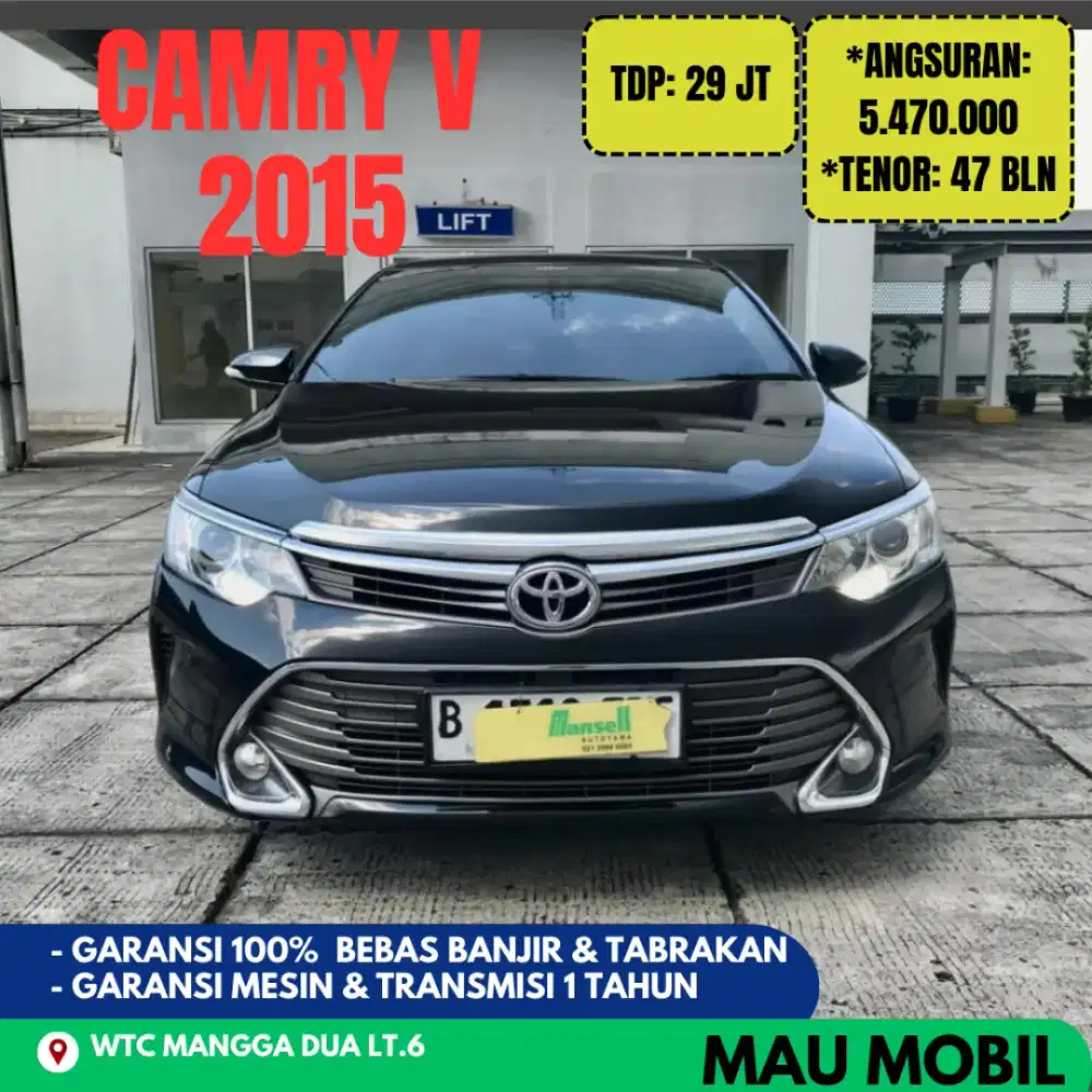 TDP 29JT, Camry V 2014/2015/2016 Hitam, KM 85rb