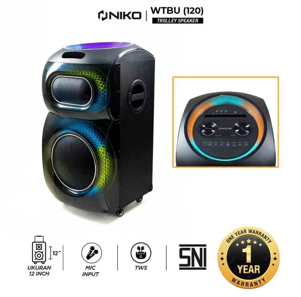Trolley Speaker NIKO WTBU 120 GARANSI RESMI